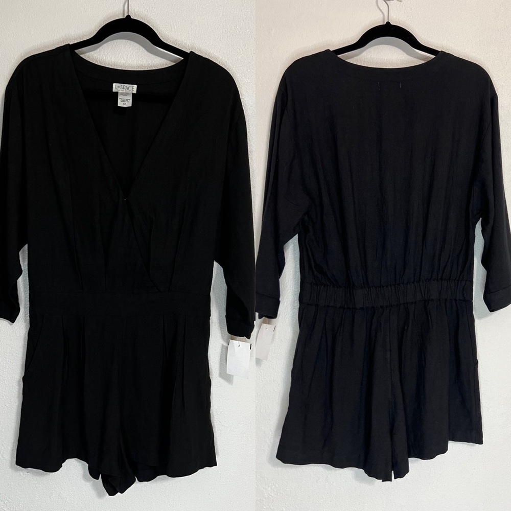 NEW!! L*Space Wrap Front Swim Cover Romper Black Size S - Picture 2 of 6